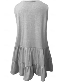 Women's Camisole Tank Top Black White Pink Solid Color Ladies Flowy Street Daily Fashion Round Neck S