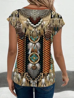 Women's Camisole Tank Top Graphic Animal Paisley Stylish Casual Sleeveless V Neck Regular Tops Daily Print Brown Summer