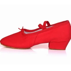 Women's Canvas Ballroom Dance Shoes with Low Heel and Suede Sole - Ideal for Latin Dance, Soft Sole Dance Shoes for Performance