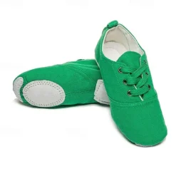 Women's Canvas Jazz Dance Shoes – Lace-Up Split Sole Dance Sneakers, Lightweight and Flexible for Ballroom or Practice