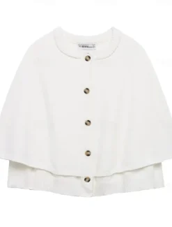 Women's Cape Fashion Casual Soft Pure Color Ribbed Crew Neck Buttons Knitted Long Sleeve Regular Tops Knit Outdoor Daily Weekend Black White Fall Winter