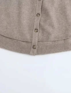 Women's Cape Fashion Casual Soft Pure Color Ribbed Crew Neck Buttons Knitted Long Sleeve Regular Tops Knit Outdoor Daily Weekend Black White Fall Winter