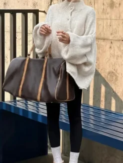 Women's Cardigan Casual Soft Pure Color Ribbed Turtleneck Buttons Knitted Long Sleeve Regular Tops Knit Outdoor Daily Weekend White Army Green Fall Winter