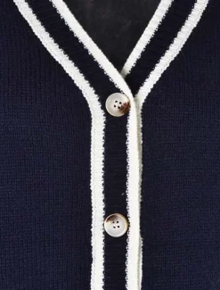 Women's Cardigan Fashion Streetwear Daily Color Block Open Front Knitted Long Sleeve Long Tops Knit Work White Navy Blue Fall Winter