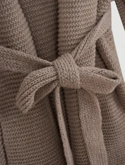 Women's Cardigan Streetwear Daily Solid Color Open Front Knitted Textured Long Sleeve Regular Tops Knit Outdoor Black Khaki Fall Winter