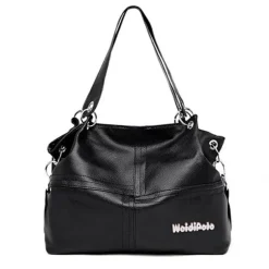 Women's Casual Canvas Handbag with Leather Straps – Versatile Large-Capacity Shoulder Bag for Everyday Use