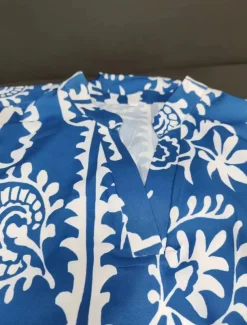 Women's Casual Dress Graphic Ruffle Print V Neck Long Dress Maxi Dress Ethnic Casual Daily Vacation 3/4 Length Sleeve Summer