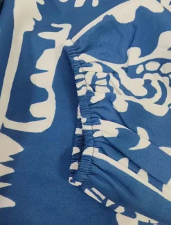 Women's Casual Dress Graphic Ruffle Print V Neck Long Dress Maxi Dress Ethnic Casual Daily Vacation 3/4 Length Sleeve Summer