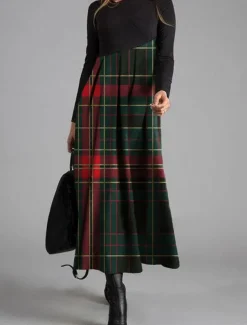 Women's Casual Dress Graphic Print V Neck Maxi Dress Elegant Casual Party Date Long Sleeve Fall Winter