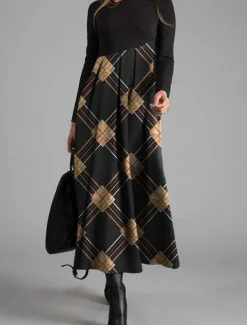 Women's Casual Dress Graphic Print V Neck Maxi Dress Elegant Casual Party Date Long Sleeve Fall Winter