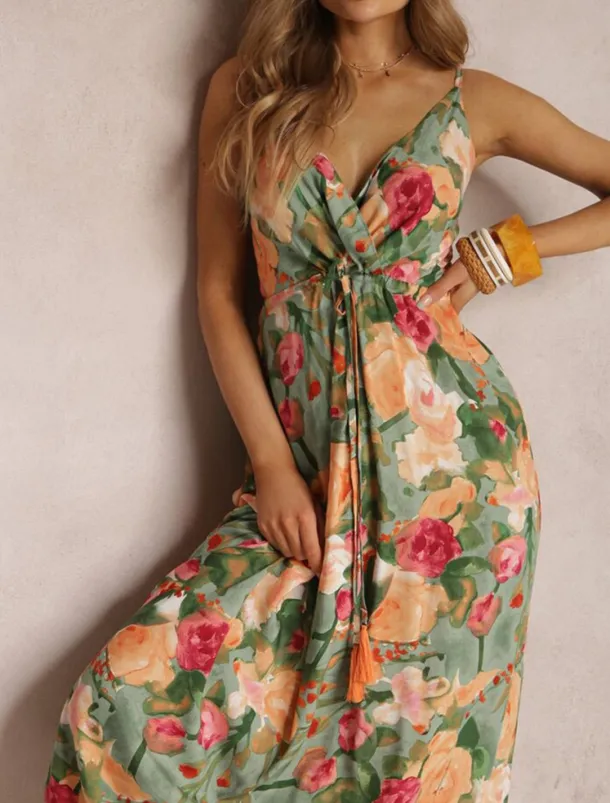 Women's Casual Dress Slip Dress Floral Backless Print Strap Long Dress Maxi Dress Hawaiian Vacation Beach Sleeveless Summer