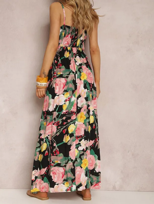 Women's Casual Dress Slip Dress Floral Backless Print Strap Long Dress Maxi Dress Hawaiian Vacation Beach Sleeveless Summer