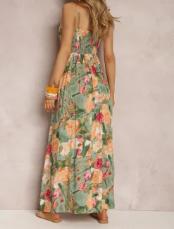 Women's Casual Dress Slip Dress Floral Backless Print Strap Long Dress Maxi Dress Hawaiian Vacation Beach Sleeveless Summer