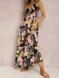 Women's Casual Dress Slip Dress Floral Backless Print Strap Long Dress Maxi Dress Hawaiian Vacation Beach Sleeveless Summer