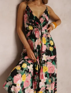 Women's Casual Dress Slip Dress Floral Backless Print Strap Long Dress Maxi Dress Hawaiian Vacation Beach Sleeveless Summer
