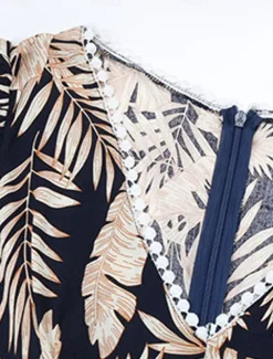 Women's Casual Dress Swing Dress Tank Dress Floral Leaf Print Asymmetrical Hem V Neck Long Dress Maxi Dress Stylish Casual Daily Date Sleeveless Summer