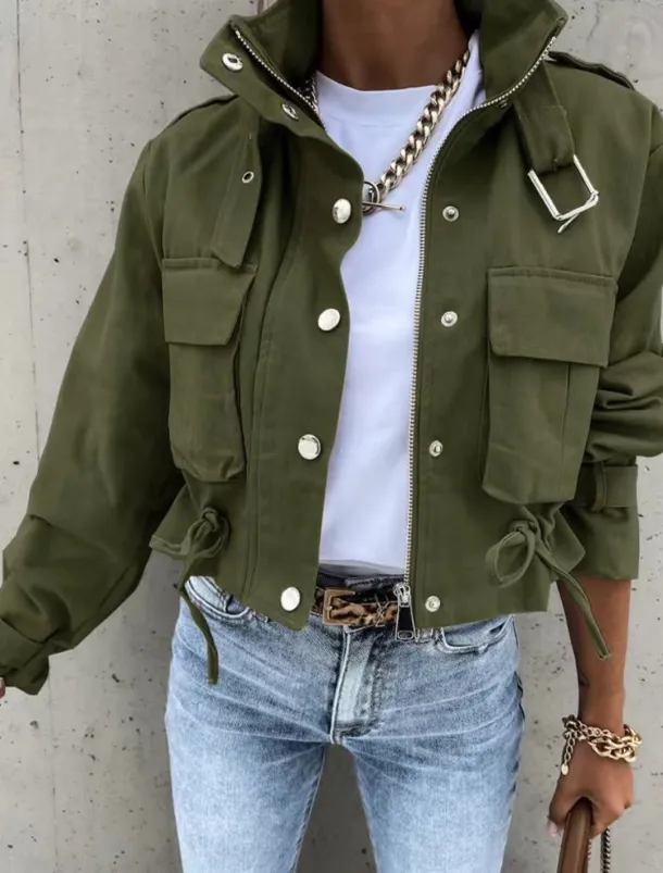 Women's Casual Jacket Comfortable Breathable Zipper Print Casual Color Block Vacation Street Casual Daily Wear Zipper Short Turndown Regular Fit Long Sleeve Outerwear Black White Yellow Spring Fall