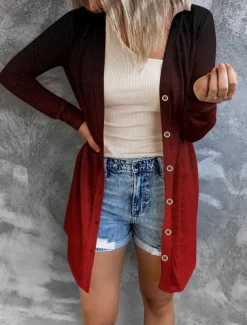 Women's Casual Jacket Comfortable Breathable Print Casual Butterfly Vacation Street Casual Daily Wear Single Breasted Long V Neck Regular Fit Long Sleeve Outerwear White Red Purple Summer Spring