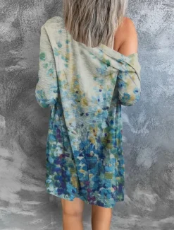 Women's Casual Jacket Comfortable Breathable Print Casual Butterfly Vacation Street Casual Daily Wear Single Breasted Long V Neck Regular Fit Long Sleeve Outerwear White Red Purple Summer Spring