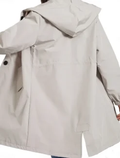 Women's Casual Jacket Trench Coat Outdoor Street Daily Wear Fall Winter Regular Coat Regular Fit Thermal Warm Rain Waterproof Breathable Stylish Casual Jacket Long Sleeve Solid Color with Pockets