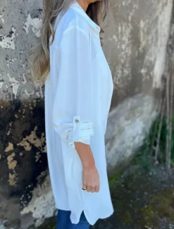 Women's Casual Jacket Warm Breathable Buttons Casual Plain Vacation Street Daily Wear Going out Single Breasted Long Lapel Regular Fit Long Sleeve Outerwear Black White Khaki Spring Fall