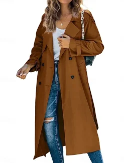 Women's Casual Jacket Work Button Solid Color Windproof Fashion Loose Fit Outerwear Long Sleeve Fall Black S