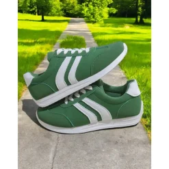Women's Casual Sneakers with White Stripes | Lace-Up Walking Shoes for for Daily Wear & Street Style