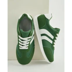 Women's Casual Sneakers with White Stripes | Lace-Up Walking Shoes for for Daily Wear & Street Style