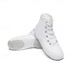 Women's Children's Soft Sole Dance Shoes, Lace-Up Canvas Ankle Boots, Lightweight and Flexible for Jazz, Ballet and Performance