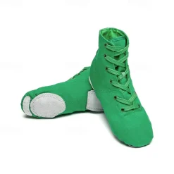 Women's Children's Soft Sole Dance Shoes, Lace-Up Canvas Ankle Boots, Lightweight and Flexible for Jazz, Ballet and Performance