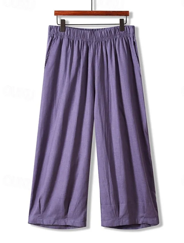 Women's Chinos Fashion Basic Full Length Medium Waist Plain Pocket Comfort Outdoor Inelastic Vacation Street Daily Earth Yellow Violet White Army Green Summer Spring Loose Fit