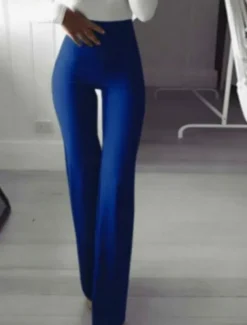 Women's Chinos Leggings Fashion Streetwear Full Length High Waist Plain Comfy Soft Comfortable Stretchy Formal Vacation Street Wine Black White Blue Spring Fall Winter Slim Fit