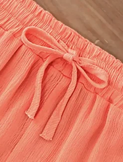 Women's Chinos Shorts Basic Casual Short High Waist Plain Elastic Drawstring Design High Cut Breathability Soft Micro-elastic Casual Daily Weekend Wine Lake Blue Black White Summer Spring Regular Fit