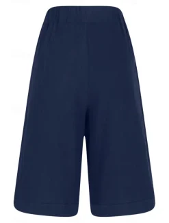 Women's Chinos Shorts Fashion Basic Casual Short High Waist Plain Pocket Drawstring Comfort Outdoor Micro-elastic Vacation Street Daily Grey Yellow Navy Blue Sky Blue Summer Spring Loose Fit