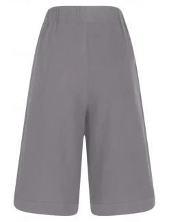 Women's Chinos Shorts Fashion Basic Casual Short High Waist Plain Pocket Drawstring Comfort Outdoor Micro-elastic Vacation Street Daily Grey Yellow Navy Blue Sky Blue Summer Spring Loose Fit