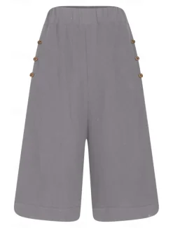 Women's Chinos Shorts Fashion Basic Casual Short High Waist Plain Pocket Drawstring Comfort Outdoor Micro-elastic Vacation Street Daily Grey Yellow Navy Blue Sky Blue Summer Spring Loose Fit