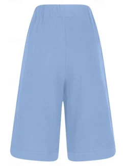 Women's Chinos Shorts Fashion Basic Casual Short High Waist Plain Pocket Drawstring Comfort Outdoor Micro-elastic Vacation Street Daily Grey Yellow Navy Blue Sky Blue Summer Spring Loose Fit