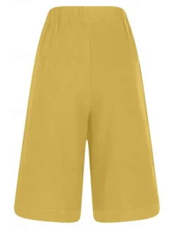 Women's Chinos Shorts Fashion Basic Casual Short High Waist Plain Pocket Drawstring Comfort Outdoor Micro-elastic Vacation Street Daily Grey Yellow Navy Blue Sky Blue Summer Spring Loose Fit