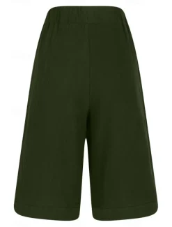 Women's Chinos Shorts Fashion Basic Casual Short High Waist Plain Pocket Drawstring Comfort Outdoor Micro-elastic Vacation Street Daily Grey Yellow Navy Blue Sky Blue Summer Spring Loose Fit