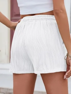 Women's Chinos Shorts Fashion Streetwear Short High Waist Plain Pocket Elastic Waistband Comfy Soft Comfortable Micro-elastic Outdoor Street Deep Green Depression Green Black White Summer Spring