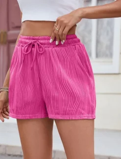 Women's Chinos Shorts Fashion Streetwear Short High Waist Plain Pocket Elastic Waistband Comfy Soft Comfortable Micro-elastic Outdoor Street Deep Green Depression Green Black White Summer Spring