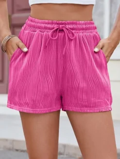 Women's Chinos Shorts Fashion Streetwear Short High Waist Plain Pocket Elastic Waistband Comfy Soft Comfortable Micro-elastic Outdoor Street Deep Green Depression Green Black White Summer Spring