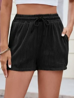 Women's Chinos Shorts Fashion Streetwear Short High Waist Plain Pocket Elastic Waistband Comfy Soft Comfortable Micro-elastic Outdoor Street Deep Green Depression Green Black White Summer Spring