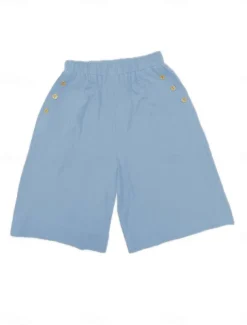 Women's Chinos Shorts Fashion Streetwear Basic Knee Length High Waist Plain Pocket Elastic Waistband Comfy Soft Comfortable Micro-elastic Outdoor Street Dark-Gray Navy Black White Summer Spring Loose