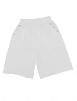 Women's Chinos Shorts Fashion Streetwear Basic Knee Length High Waist Plain Pocket Elastic Waistband Comfy Soft Comfortable Micro-elastic Outdoor Street Dark-Gray Navy Black White Summer Spring Loose