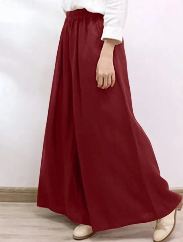 Women's Chinos Vintage Fashion Basic Full Length High Waist Plain Pocket Comfort Inelastic Outdoor Vacation Yoga claret Dark navy Khaki Army Green Summer Spring Fall Winter Loose Fit