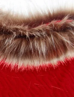 Women's Cloak / Capes Outdoor Street Daily Wear Fall Winter Regular Coat Regular Fit Thermal Warm Breathable Stylish Casual Jacket Long Sleeve Plain Tassel Fringe Faux Fur Trim Red Apricot Coffee