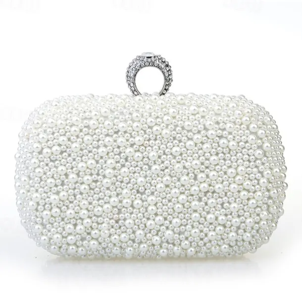 Women's Clutch Bags Party / Evening Bridal Shower Wedding Party Pearls Pearl White Pink Apricot