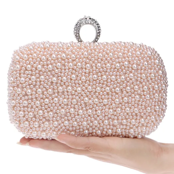 Women's Clutch Bags Party / Evening Bridal Shower Wedding Party Pearls Pearl White Pink Apricot