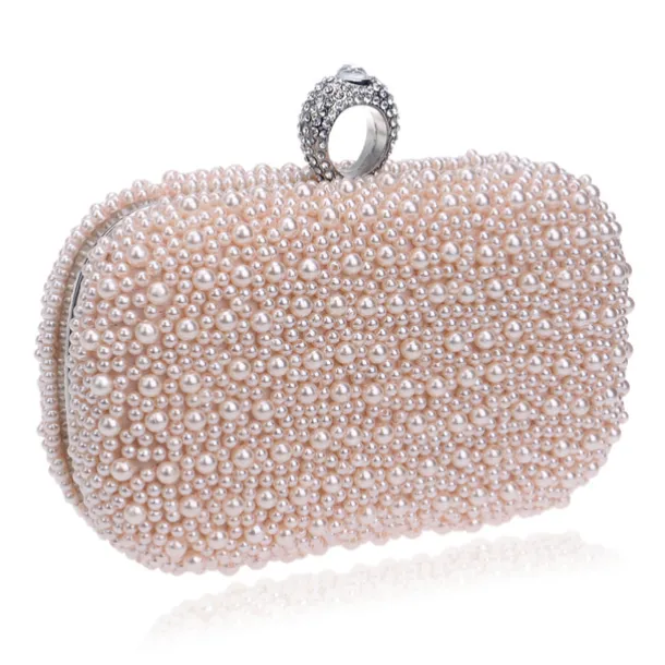 Women's Clutch Bags Party / Evening Bridal Shower Wedding Party Pearls Pearl White Pink Apricot